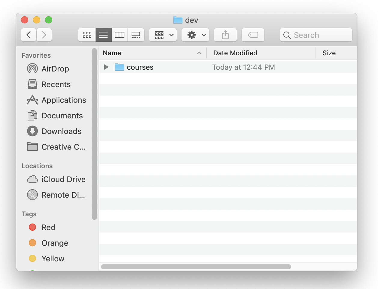 Finder Courses Folder